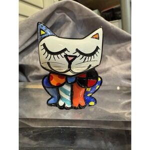 Romero Britto Mini Cat Sugar 3D Figure 14072 Rare Retired 2010 Collectible